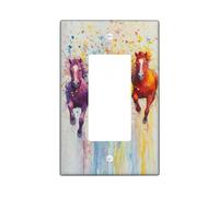Copertura colorata per interruttore della luce del cavallo/coperture di uscita, vivaci cavalli che corrono per la decorazione domestica, piastre da parete in materiale termoplastico, dimensioni