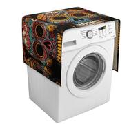 Copertura colorata per lavatrice con teschi di zucchero con tasche portaoggetti, copertura antipolvere per lavatrice e asciugatrice, 137,9 x 52,1 cm, per frigorifero e cucina, decorazione per la casa