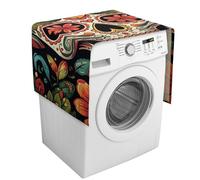 Copertura colorata per lavatrice con teschio di zucchero con tasche portaoggetti, copertura antipolvere per lavatrice e asciugatrice, 137,9 x 52,1 cm, per frigorifero e cucina, decorazione per la casa