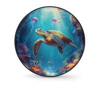 Copertura colorata per pneumatici con tartaruga marina medusa per auto, SUV, camper, rimorchio, camion, impermeabile, antipolvere, universale, da 14 pollici, per tutte le condizioni atmosferiche, con