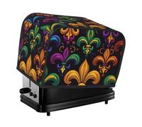 Copertura colorata per tostapane Mardi Gras 2 fette, Fleur De Lis tostapane accogliente con tasca antimacchia antipolvere protezione per piccoli elettrodomestici da cucina
