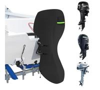 Copertura Completa del Motore Fuoribordo,Copertura per Motore Barca 600D Tessuto Oxford Impermeabile Telo Copri per Motore Fuoribordo per la Maggior Parte dei Motori (30-60HP:180*144cm,Schwarz)