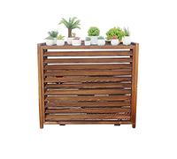 Copertura Condizionatore D'Aria Legno Massello,Copertura Per Pompa Di Calore Esterna,Supporto Del Fiore Condizionatore Da Esterno,Privacy Schermo Decorativo Del Recinzione,Supporto Per Fiori In Legno