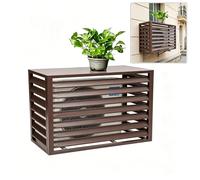 Copertura condizionatore esterno con copertura superiore, ignifuga e resistente alla corrosione, blocca foglie e detriti, ventilazione libera per unità 1.5 HP （Marrone 100×50×70cm）
