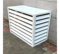 Copertura Condizionatore Esterno, Copertura Per Pompa Di Calore Ad Aria 1.5P/2~3P/5P, Copertura AC In Alluminio Antifurto, Protezione Contro La Caduta Delle Foglie(White,100 * 50 * 70cm)