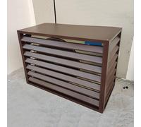 Copertura Condizionatore Esterno In Alluminio, Recinzione Per Dispositivi Esterni, Rack Per Condizionatori D'aria Per Esterni, Protezione Esterna(Brown,100x50x70cm)