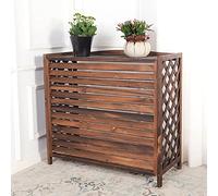 Copertura Condizionatore Esterno Legno,Persiane Recinzione Per Aria Condizionata Da Esterno,Copertura Per Pompa Di Calore Esterna,Copri Condizionatore Da Esterno Legno,Supporto Per Fiori In Legno ( Si