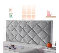 Copertura Copri Schienale Letto 1 Piazza E Mezzo Copri Testiera del Letto Elastica Fodera Protezione Antipolvere Copertura Velluto Elasticizzato Tessuto Universale,argento-180cm