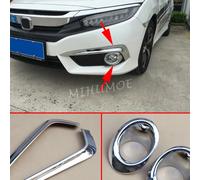 Copertura cromata per fendinebbia esterno + strisce per modanature per Honda Civic 10th Sedan Coupe 2016 2017 2018