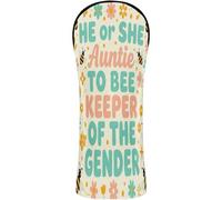 Copertura da golf in pelle PU con etichette numerate per conducente/legno fairway/ibrido Lui o lei Auntie to Bee Keeper of The Gender Reveal Groovy
