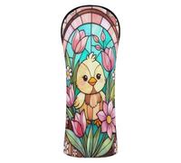 Copertura da golf Stained Glass Easter Chick Tulipani Cuoio dell'unità di elaborazione con intercambiabili n. Tag per Hybrid fundas para Maderas de Golf
