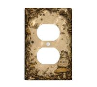 Copertura da parete duplex anfibia, stile vintage, con fungo e farfalla autunnale, in plastica, dimensioni standard, per prese elettriche per casa, soggiorno, camera da letto, bagno, decorazione