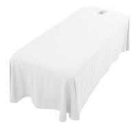 Copertura da tavolo da massaggio, fogli da letto di massaggi 112x67 Cover da tavolo massaggio in cotone morbido con foro per il respiro del viso copertura del letto di bellezza con fondo curvo per 74