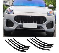 Copertura decorativa della griglia anteriore dell'automobile con griglia anteriore tricolore bandiera italiana, compatibile con Maserati Grecale 2022 2022 (Nero 8 PZ)