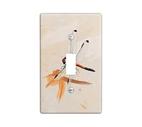 Copertura decorativa per interruttore con libellula metà secolo, 1 interruttore singolo, copertura per piastra da parete con insetti retrò, dimensioni standard, semplice mascherina elettrica vintage