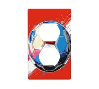 Copertura decorativa per interruttore della luce a forma di pallone da calcio, classica, rossa, bianca e blu, 1 banda, per cucina, camera da letto, bagno, dimensioni 7 x 11,4 cm