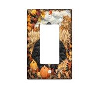 Copertura decorativa per interruttore della luce autunnale, 1 banda, a bilanciere singolo, novità autunnale con zucche di campagna elettrica, per cucina e bagno, decorazione per interruttori Gorilla