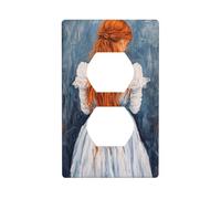 Copertura decorativa per interruttore della luce bianca e blu, 1 banda, per cucina, camera da letto, bagno, dimensioni 7 x 11,4 cm