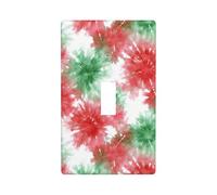 Copertura decorativa per interruttore della luce bianca rossa e verde Tie Dye su piastra da parete singola a levetta 1 banda per cucina fattoria camera da letto bagno decorazione artistica