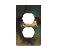 Copertura decorativa per interruttore della luce con cappello da strega, con disegno di un vecchio rospo che indossa un cappello da strega, per cucina, camera da letto, bagno, dimensioni 7 x 11,4 cm