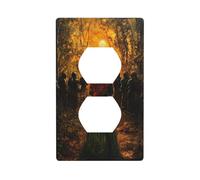 Copertura decorativa per interruttore della luce con donna dai capelli rossi nella foresta al tramonto, 1 banda, per cucina, camera da letto, bagno, dimensioni 7 x 11,4 cm