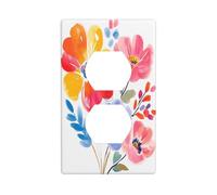 Copertura decorativa per interruttore della luce con fiori colorati, 1 banda, per cucina, camera da letto, bagno, dimensioni 7 x 11,4 cm