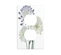 Copertura decorativa per interruttore della luce con fiori di agapanthus bianchi, 1 banda, per cucina, camera da letto, bagno, dimensioni 7 x 11,4 cm
