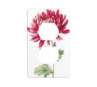 Copertura decorativa per interruttore della luce con fiori di crisantemo ad acquerello, 1 banda, per cucina, camera da letto, bagno, dimensioni 7 x 11,4 cm