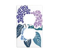 Copertura decorativa per interruttore della luce con fiori di ortensia viola e blu, 1 banda, per cucina, camera da letto, bagno, dimensioni 7 x 11,4 cm