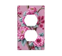 Copertura decorativa per interruttore della luce con fiori rosa ad acquerello, 1 banda, per cucina, camera da letto, bagno, dimensioni 7 x 11,4 cm