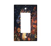 Copertura decorativa per interruttore della luce con foglie di draghi autunnali, 1 banda, a bilanciere singolo, per cucina e bagno, decorazione con animali