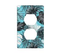 Copertura decorativa per interruttore della luce con foglie tropicali, 1 banda, per cucina, camera da letto, bagno, dimensioni 7 x 11,4 cm