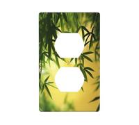 Copertura decorativa per interruttore della luce con foglie verdi e foresta di bambù, 1 banda, per cucina, camera da letto, bagno, dimensioni 7 x 11,4 cm
