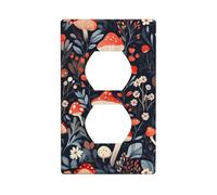 Copertura decorativa per interruttore della luce con funghi floreali stravaganti e boschi, 1 banda, per cucina, camera da letto, bagno, dimensioni 7 x 11,4 cm
