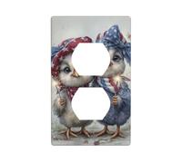 Copertura decorativa per interruttore della luce con galline che festeggiano il quarto di luglio, piastra da parete per cucina, camera da letto, bagno, dimensioni 7 x 11,4 cm