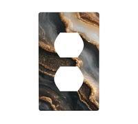 Copertura decorativa per interruttore della luce, con minerali, color sabbia e beige, effetto marmo, 1 banda, per cucina, camera da letto, bagno, dimensioni 7 x 11,4 cm
