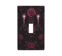 Copertura decorativa per interruttore della luce con motivi gotici vittoriani con rose e candele, 1 banda, per cucina, casa colonica, camera da letto, bagno, decorazione artistica