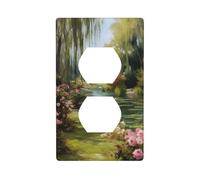 Copertura decorativa per interruttore della luce con rose rosa e salici, 1 banda, per cucina, camera da letto, bagno, dimensioni 7 x 11,4 cm