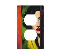 Copertura decorativa per interruttore della luce con scritta "Woman Peeking Through Open" per porta aperta, 1 banda, per cucina, camera da letto, bagno, dimensioni 7 x 11,4 cm