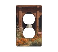 Copertura decorativa per interruttore della luce da giardino con fantasma nel fiore, 1 banda, per cucina, camera da letto, bagno, dimensioni 7 x 11,4 cm