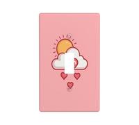 Copertura decorativa per interruttore della luce della pioggia con nuvole di sole e cuore rosa, piastra da parete singola per cucina, casa colonica, camera da letto, bagno, decorazione artistica