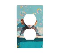 Copertura decorativa per interruttore della luce della vasca da bagno con scimmia umoristica in pluriball, 1 banda, per cucina, camera da letto, bagno, dimensioni 7 x 11,4 cm