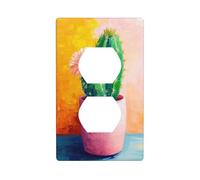 Copertura decorativa per interruttore della luce, motivo cactus in A, rosa, 1 banda, per cucina, camera da letto, bagno, dimensioni 7 x 11,4 cm