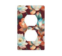 Copertura decorativa per interruttore della luce, motivo fiori di loto, 1 banda, per cucina, camera da letto, bagno, dimensioni 7 x 11,4 cm