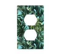 Copertura decorativa per interruttore della luce, motivo foglie e piante tropicali, 1 banda, per cucina, camera da letto, bagno, dimensioni 7 x 11,4 cm