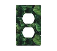Copertura decorativa per interruttore della luce, motivo foglie tropicali, verde scuro, 1 banda, per cucina, camera da letto, bagno, dimensioni 7 x 11,4 cm