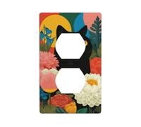 Copertura decorativa per interruttore della luce, motivo gatto e fiori, tulipani, 1 banda, per cucina, camera da letto, bagno, dimensioni 7 x 11,4 cm