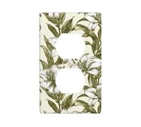 Copertura decorativa per interruttore della luce, motivo gigli vintage, 1 banda, per cucina, camera da letto, bagno, dimensioni 7 x 11,4 cm
