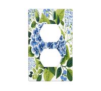 Copertura decorativa per interruttore della luce, motivo papaveri, verde, blu, 1 banda, per cucina, camera da letto, bagno, dimensioni 7 x 11,4 cm