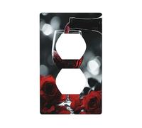 Copertura decorativa per interruttore della luce per bottiglia di vino rosso e rosa, 1 banda, per cucina, camera da letto, bagno, dimensioni 7 x 11,4 cm